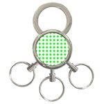 Polka Dot Green 3-Ring Key Chains Front