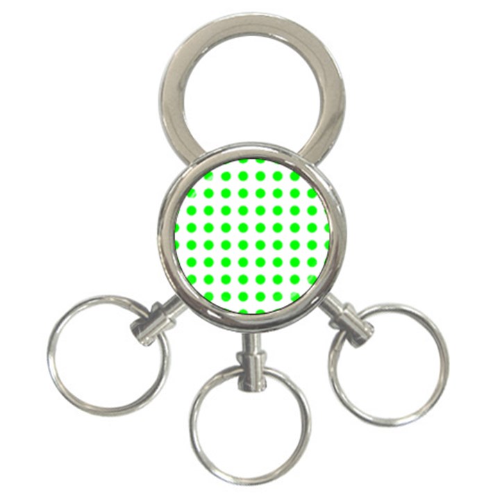 Polka Dot Green 3-Ring Key Chains