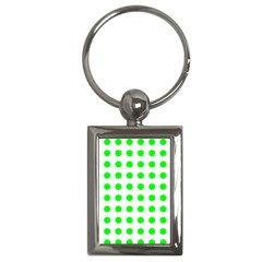 Polka Dot Green Key Chains (rectangle)  by Mariart