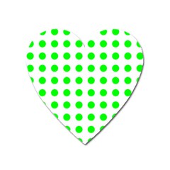 Polka Dot Green Heart Magnet