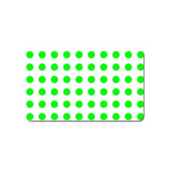 Polka Dot Green Magnet (name Card) by Mariart