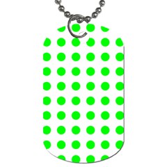 Polka Dot Green Dog Tag (two Sides) by Mariart