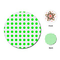 Polka Dot Green Playing Cards (round)  by Mariart