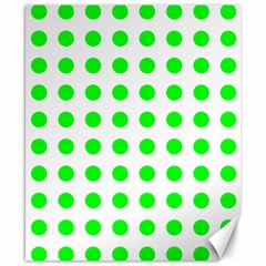 Polka Dot Green Canvas 8  X 10  by Mariart