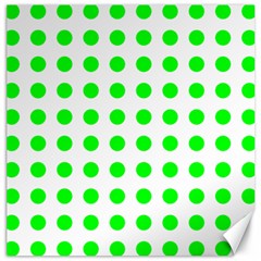 Polka Dot Green Canvas 12  X 12   by Mariart