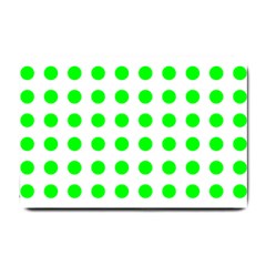 Polka Dot Green Small Doormat  by Mariart