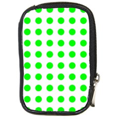 Polka Dot Green Compact Camera Cases by Mariart