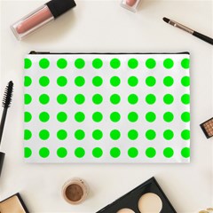 Polka Dot Green Cosmetic Bag (large)  by Mariart