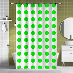 Polka Dot Green Shower Curtain 48  X 72  (small)  by Mariart