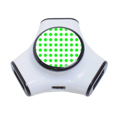 Polka Dot Green 3-port Usb Hub by Mariart