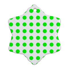 Polka Dot Green Ornament (snowflake)