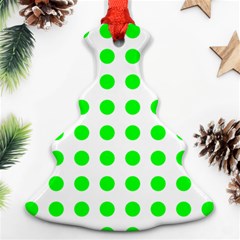 Polka Dot Green Ornament (christmas Tree)  by Mariart