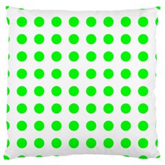 Polka Dot Green Large Cushion Case (one Side) by Mariart