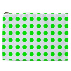 Polka Dot Green Cosmetic Bag (xxl) 