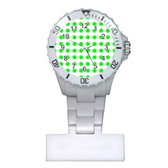 Polka Dot Green Plastic Nurses Watch