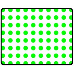 Polka Dot Green Double Sided Fleece Blanket (medium)  by Mariart