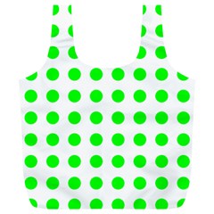 Polka Dot Green Full Print Recycle Bags (l)  by Mariart