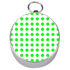 Polka Dot Green Silver Compasses by Mariart