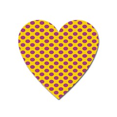 Polka Dot Purple Yellow Orange Heart Magnet