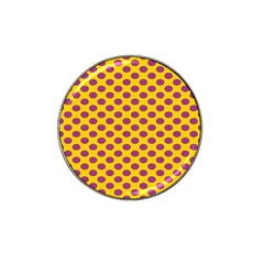 Polka Dot Purple Yellow Orange Hat Clip Ball Marker by Mariart