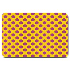 Polka Dot Purple Yellow Orange Large Doormat  by Mariart