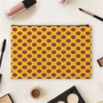 Polka Dot Purple Yellow Orange Cosmetic Bag (Large)  Back