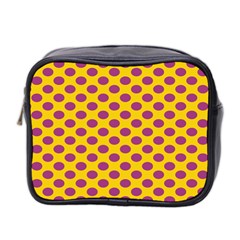 Polka Dot Purple Yellow Orange Mini Toiletries Bag 2-side by Mariart