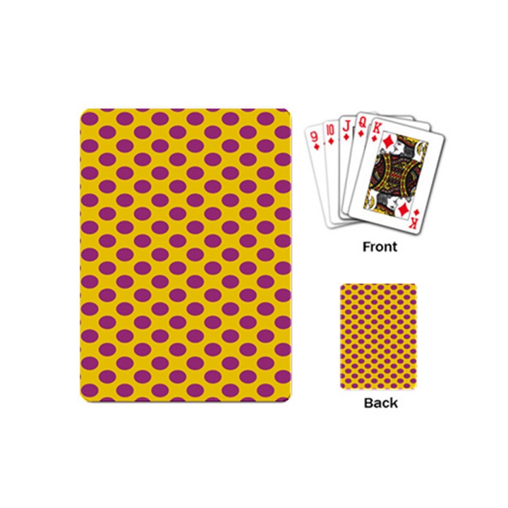 Polka Dot Purple Yellow Orange Playing Cards (Mini) 