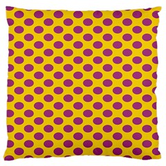 Polka Dot Purple Yellow Orange Large Cushion Case (one Side) by Mariart