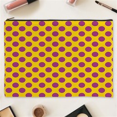 Polka Dot Purple Yellow Orange Cosmetic Bag (xxxl)  by Mariart