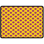 Polka Dot Purple Yellow Orange Double Sided Fleece Blanket (Large)  80 x60  Blanket Front