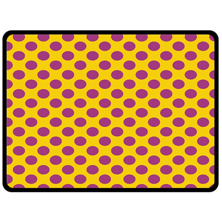 Polka Dot Purple Yellow Orange Double Sided Fleece Blanket (Large) 