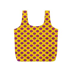 Polka Dot Purple Yellow Orange Full Print Recycle Bags (s)  by Mariart