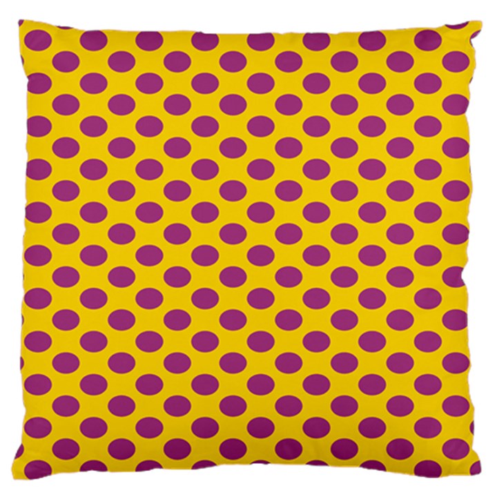 Polka Dot Purple Yellow Orange Standard Flano Cushion Case (Two Sides)