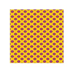 Polka Dot Purple Yellow Orange Small Satin Scarf (square) by Mariart