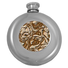 Fractal Background Mud Flow Round Hip Flask (5 Oz) by Simbadda