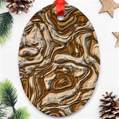 Fractal Background Mud Flow Oval Ornament (two Sides) by Simbadda