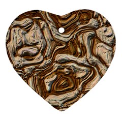 Fractal Background Mud Flow Heart Ornament (two Sides) by Simbadda