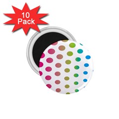 Polka Dot Pink Green Blue 1 75  Magnets (10 Pack)  by Mariart