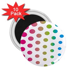 Polka Dot Pink Green Blue 2 25  Magnets (10 Pack)  by Mariart