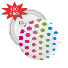 Polka Dot Pink Green Blue 2 25  Buttons (100 Pack)  by Mariart