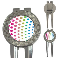 Polka Dot Pink Green Blue 3-in-1 Golf Divots by Mariart