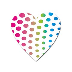 Polka Dot Pink Green Blue Heart Magnet by Mariart