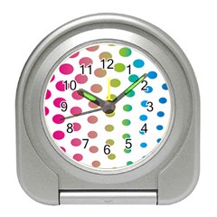 Polka Dot Pink Green Blue Travel Alarm Clocks by Mariart