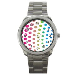 Polka Dot Pink Green Blue Sport Metal Watch