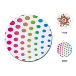 Polka Dot Pink Green Blue Playing Cards (Round)  Front