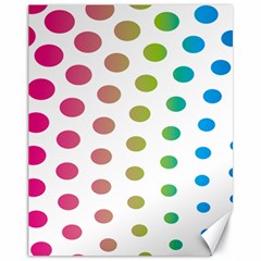 Polka Dot Pink Green Blue Canvas 11  X 14   by Mariart