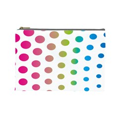 Polka Dot Pink Green Blue Cosmetic Bag (large)  by Mariart