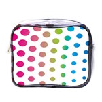 Polka Dot Pink Green Blue Mini Toiletries Bags Front