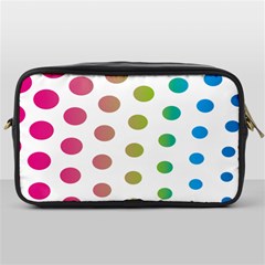 Polka Dot Pink Green Blue Toiletries Bags by Mariart